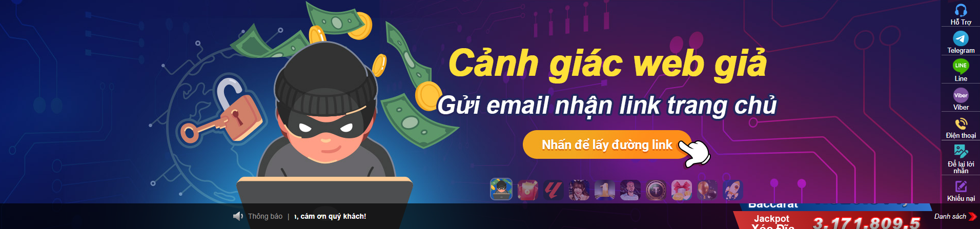 Cảnh báo Lừa đảo vào liên kết sai CN3789